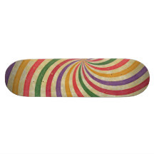 Groovy Spiral Sunbeam Ray Swirl Design Grungy Skate Decks