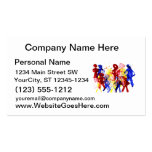 Group of standing stick figures finger painting re business card