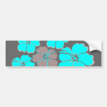 Group of Teal Hibiscus Bumper Stickers