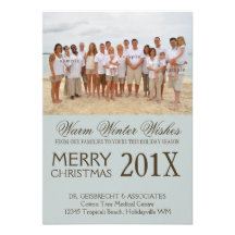 Group Photo Beach Holiday Wishes Personalized Invites
