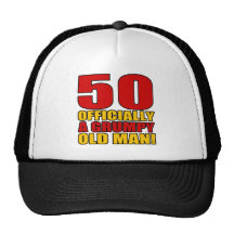 Grumpy 50th Birthday Humour Hats