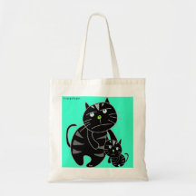 Grumpy Daddy Black Cat Tote Bag