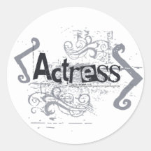 Grunge Actress Round Stickers
