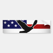 Grunge American Flag with Eagle Silhouette Bumper Sticker