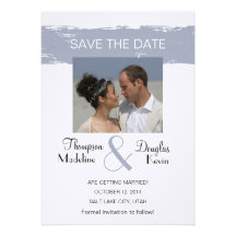 Grunge Blue -photo save the date card Personalized Invites