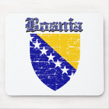 Grunge Bosnia coat of arms designs Mouse Pad