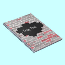 Grunge Brick Wall Notebook notebooks