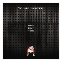 Grunge Bulldog Personalized Invitations