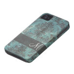 grunge damask Pattern with Monogram iPhone 4 Cover