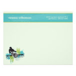 Grunge DJ Custom Flat Note Cards (aqua) Personalised Invite