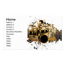 grunge drummer design business card template