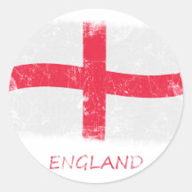 Grunge England Flag Round Sticker