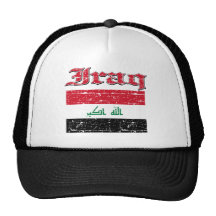 Grunge Flag of Iraq Hats