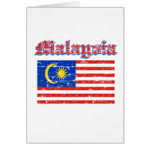Grunge Flag of Malaysia Greeting Card