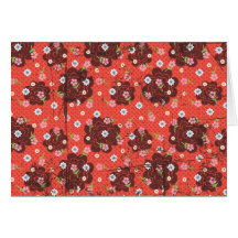Grunge flowers and polka dot card