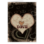 Grunge heart love card
