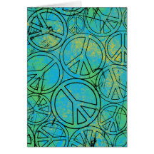 GRUNGE PEACES GREETING CARDS