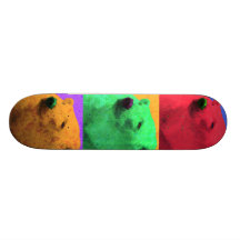 Grunge Pop Art Popart Polar Bear Closeup Colourful Skate Decks
