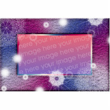 Grunge Purple and Blue snowflake picture frame Photo Sculptures