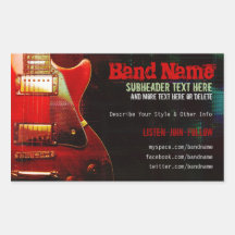 Grunge Red Guitar Music Band Promotion Sticker