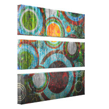 Grunge Retro Circles Canvas Print