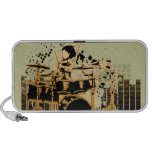 grunge rocker drummer vector illustration mini speaker
