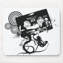 Grunge Skull Audio Tape Mousemats