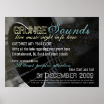 Grunge Sounds Event Poster template