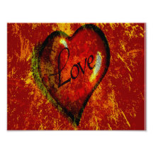 Grunge Splatter  Love Heart Photo