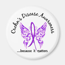 Grunge Tattoo Butterfly 6.1 Crohn's Disease Fridge Magnet