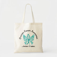 Grunge Tattoo Butterfly 6.1 Ovarian Cancer Canvas Bags