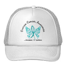Grunge Tattoo Butterfly 6.1 Ovarian Cancer Hat