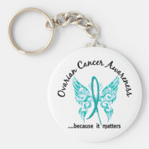 Grunge Tattoo Butterfly 6.1 Ovarian Cancer Key Chains