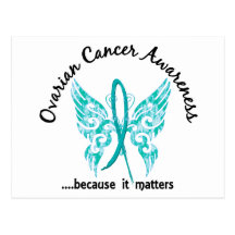 Grunge Tattoo Butterfly 6.1 Ovarian Cancer Post Cards