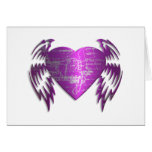 Grunge Tribal Pink Heart Wings Cards