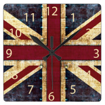 Grunge Union Jack - classic - vintage look Wallclocks