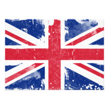 Grunge Union Jack flag Invitation
