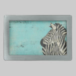 Grunge Zebra Blue Belt Buckle belt buckles