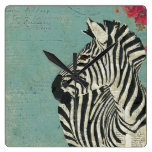 Grunge Zebra Blue Clock