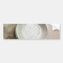 Grungy bucket on unfinished flooring bumper sticker