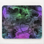 Grungy Distressed Funky Colours Hearts Mousepad