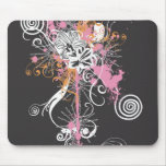 Grungy flowers Mousepad