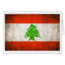 Grungy Lebanon Flag Greeting Cards