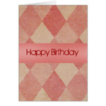 Grungy Red Diamonds Greeting Cards