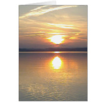 Grusskarte Sonnenuntergang am See, blanko