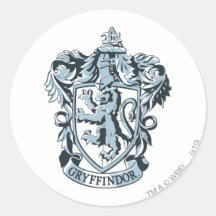 Gryffindor crest blue round stickers