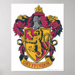 Gryffindor crest red and gold poster