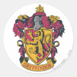Gryffindor crest red and gold round sticker