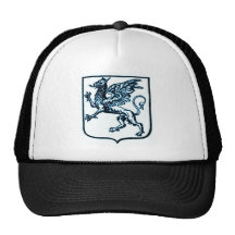 GRYPHON SHIELD VINTAGE PRINT IN BLUE MESH HATS