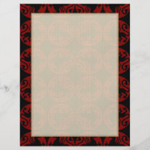 Gryphon Silhouette Pattern - Red and Black Flyer Design